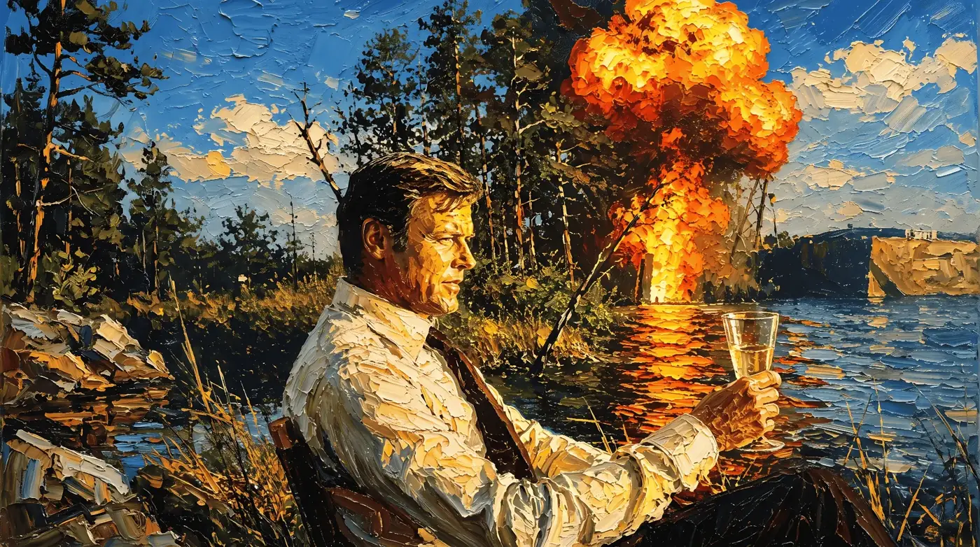 Drink com explosão ao fundo